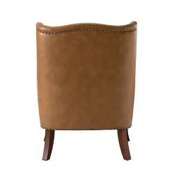 Camel Faux Leather Ophelia Accent Chair