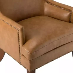 Camel Faux Leather Ophelia Accent Chair