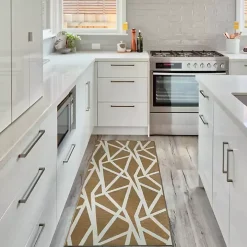 Camel Intersections Washable Runner, 2x7