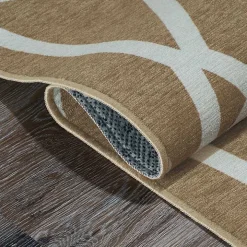 Camel Intersections Washable Runner, 2x7