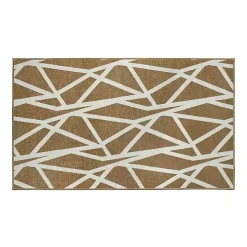 Camel Intersections Washable Area Rug, 3x5