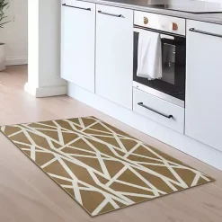 Camel Intersections Washable Area Rug, 3x5