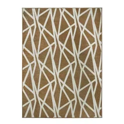 Camel Intersections Washable Area Rug, 5x7