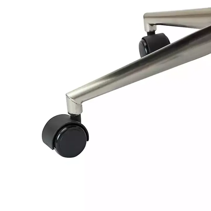 Camel Tufted Faux Leather Swivel Office Chair