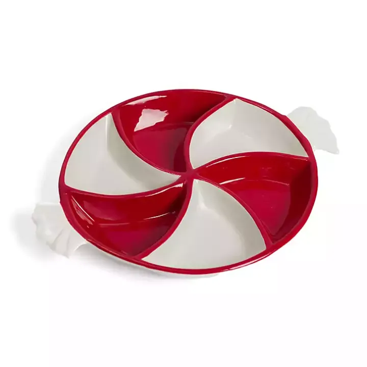 Candy Cane Ceramic Serving Platter