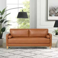 Caramel Faux Leather Chelsea Sofa