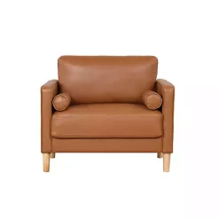 Caramel Faux Leather Chelsea Accent Chair