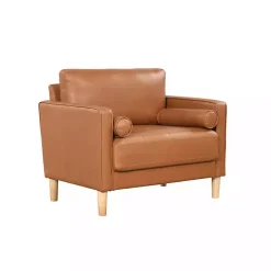 Caramel Faux Leather Chelsea Accent Chair