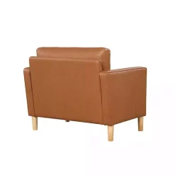Caramel Faux Leather Chelsea Accent Chair
