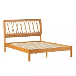 Caramel Wood Spindle Headboard Full Bed