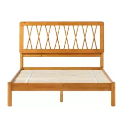 Caramel Wood Spindle Headboard Full Bed