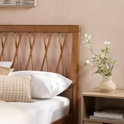 Caramel Wood Spindle Headboard Full Bed