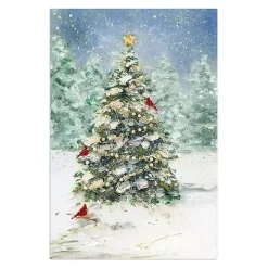 Cardinals on Tree Medium Canvas Art Print