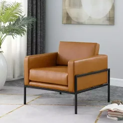 Carmel Vegan Leather Club Accent Chair