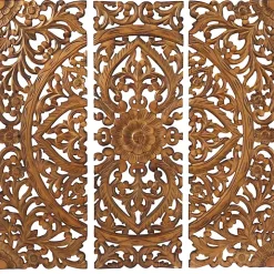 Carved Mahogany 3-pc. Triptych Wall Panels