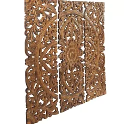 Carved Mahogany 3-pc. Triptych Wall Panels