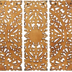 Carved Mahogany 3-pc. Triptych Wall Panels