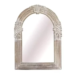 Carved Wood Scroll Arch Wall Mirror