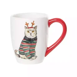 Cat Christmas Sweater Mugs, Set of 2