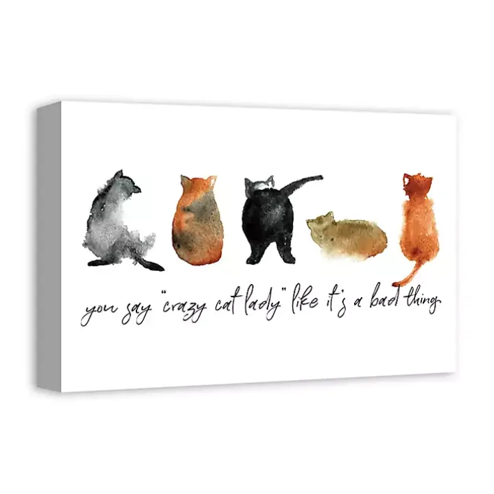 Cat Lady Canvas Art Print, 18x12 in.