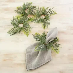 Cedar Top Napkin Rings, Set of 4