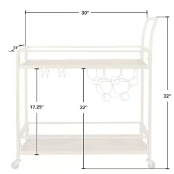 Celeste Gold Metal and Wood Bar Cart