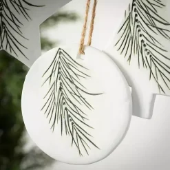 Ceramic Pine Icon Christmas Ornaments, Set of 3