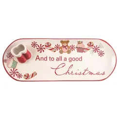 Ceramic Santa Boots Christmas Serving Tray