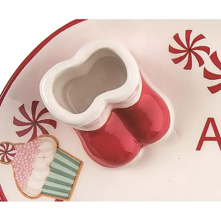 Ceramic Santa Boots Christmas Serving Tray