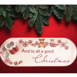 Ceramic Santa Boots Christmas Serving Tray