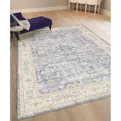 Cerulean Vintage Border Accent Rug