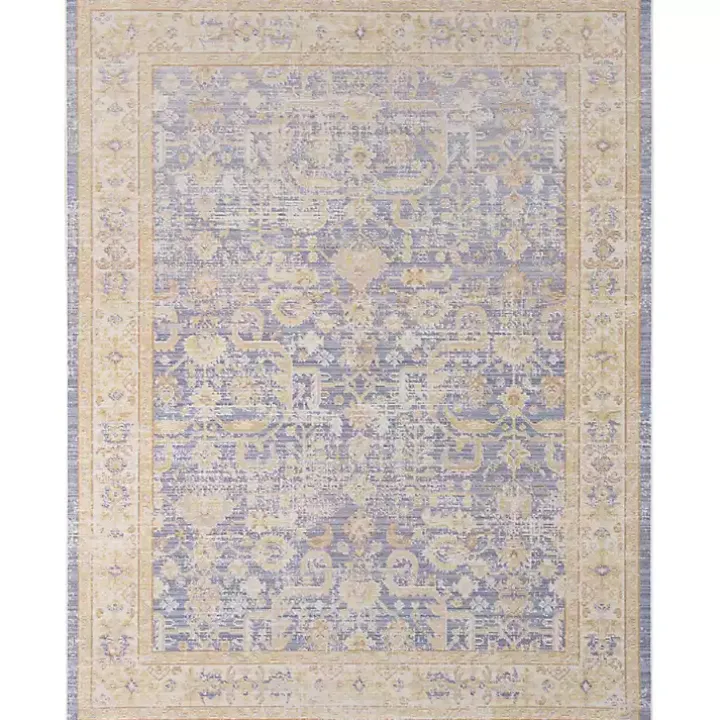 Cerulean Vintage Border Area Rug, 5x7