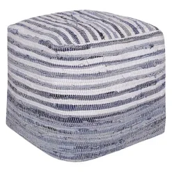 Chambray Woven Stripe Cotton Pouf