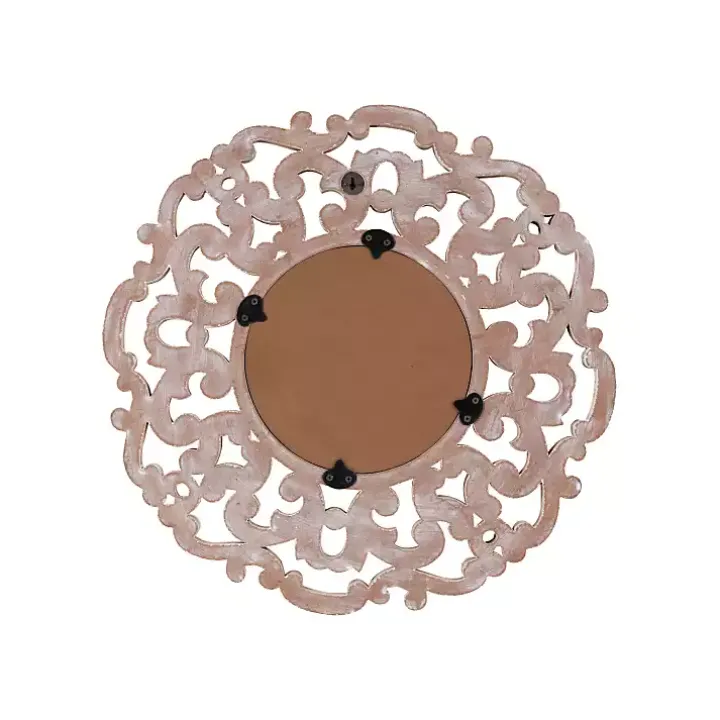 Champagne Abstract Wood Mirror