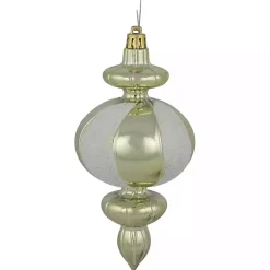Champagne and White Finial Ornaments, Set of 8