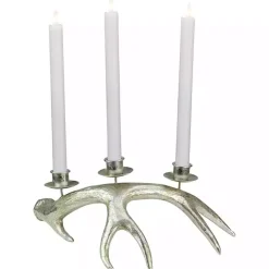 Champagne Deer Antler Taper Candle Holder