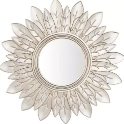 Champagne Gold Round Flower Alba Wall Mirror