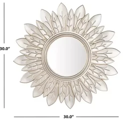 Champagne Gold Round Flower Alba Wall Mirror