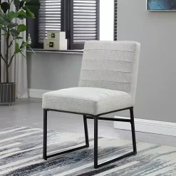 Channeled Gray Woven Dining Chair