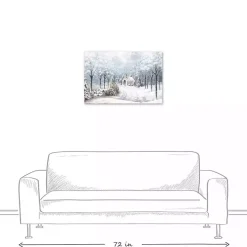 Chapel in a Winter Forest Canvas Art Print