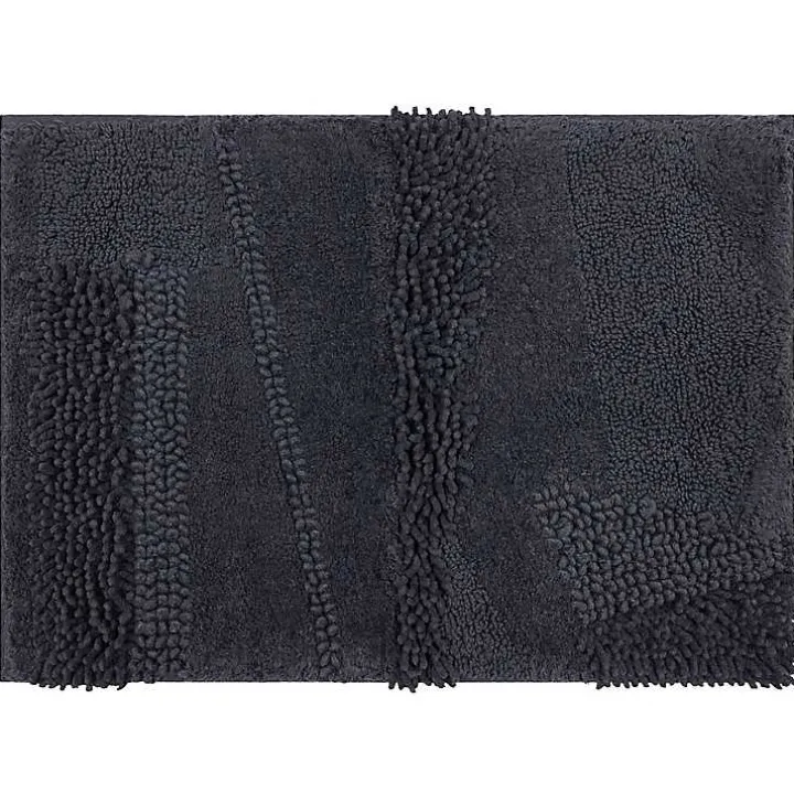 Charcoal Asymmetrical Cotton Bath Mat