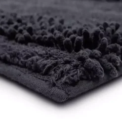 Charcoal Asymmetrical Cotton Bath Mat