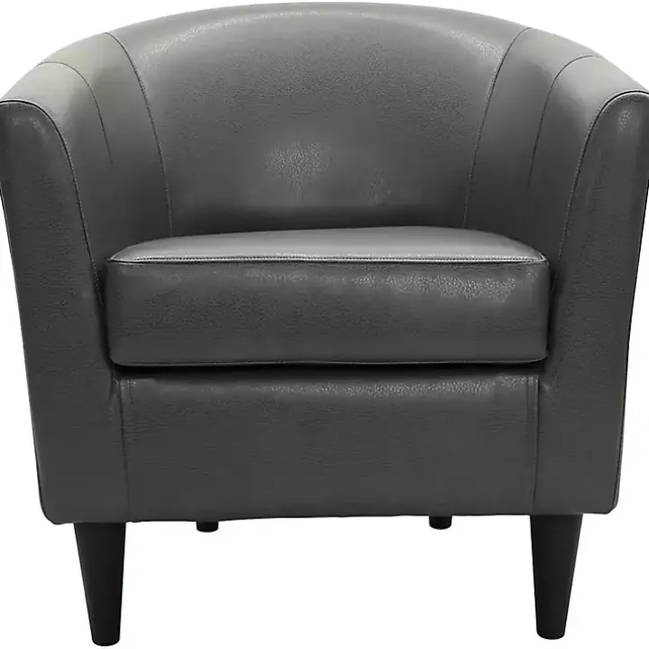 Charcoal Faux Leather Winslow Accent Chair