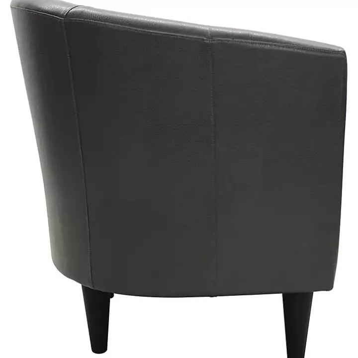 Charcoal Faux Leather Winslow Accent Chair