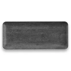 Charcoal Faux Wood Melamine Serving Tray