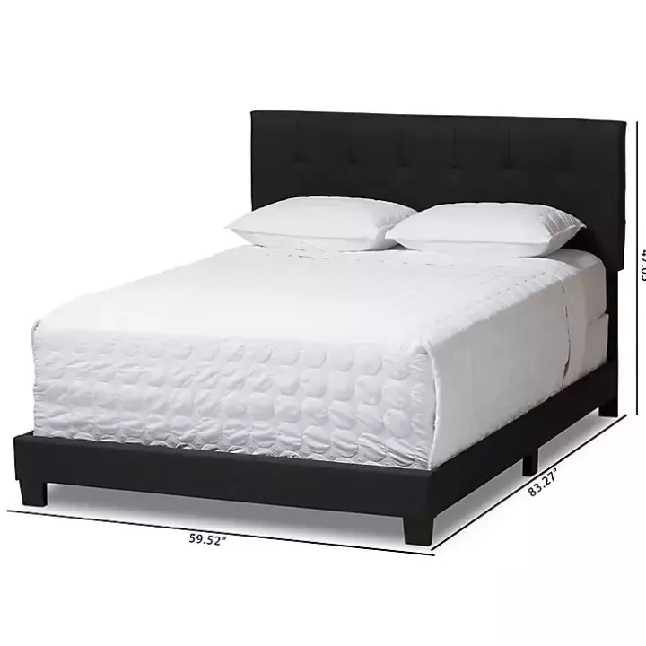 Charcoal Gray Tufted Modern Queen Bed