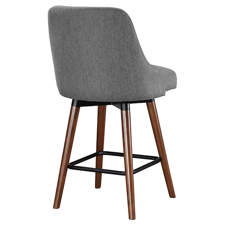 Charcoal Mid-Century Modern Swivel Counter Stool