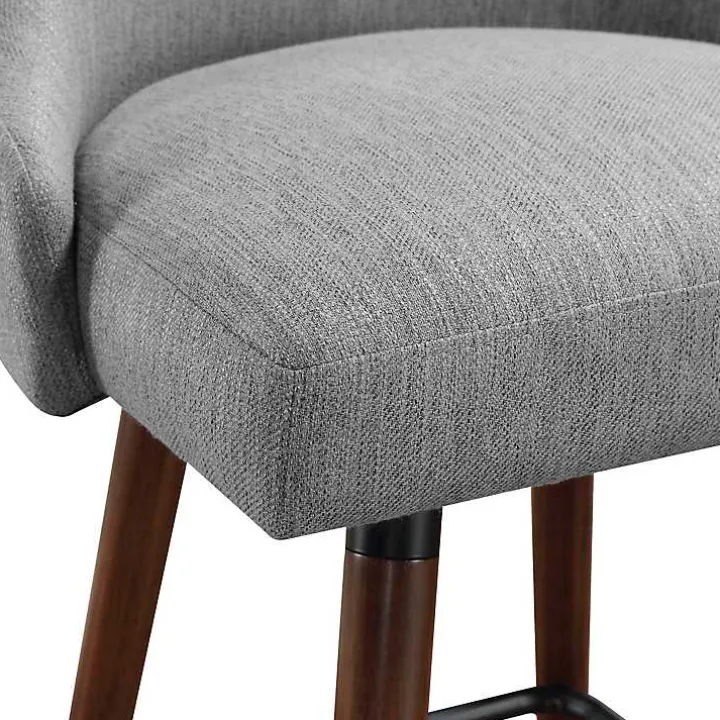 Charcoal Mid-Century Modern Swivel Counter Stool