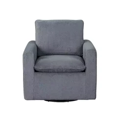 Charcoal Sherpa Peri Swivel Armchair