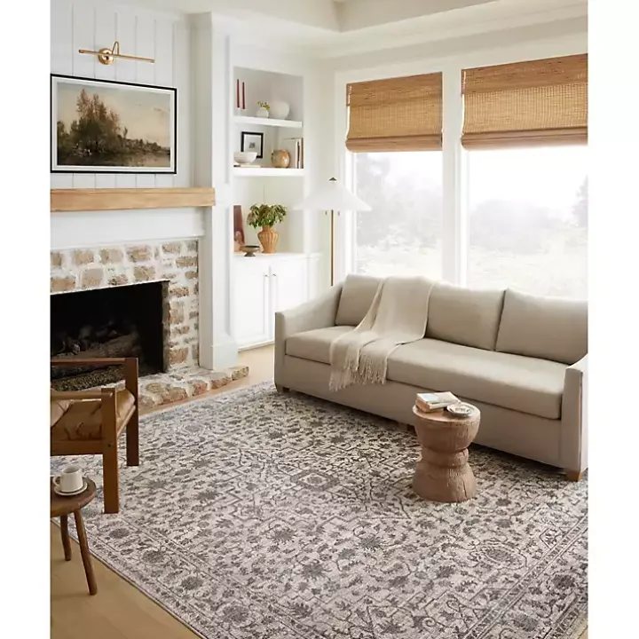 Charcoal Sorrento Medallion Area Rug, 7x10